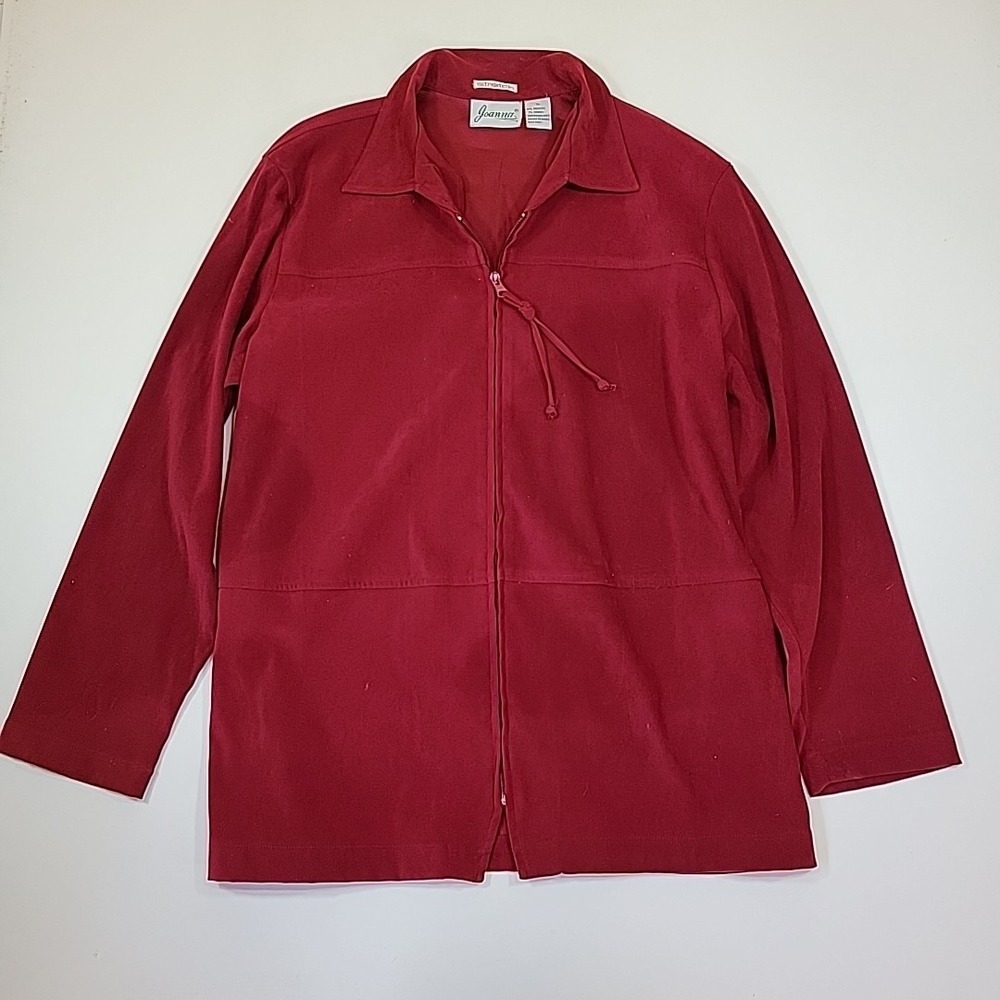Joanna Ladies‎ Stretch Jacket Cranberry Size M Zipper Front